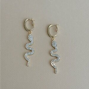 Diamond Snake Earrings N1373